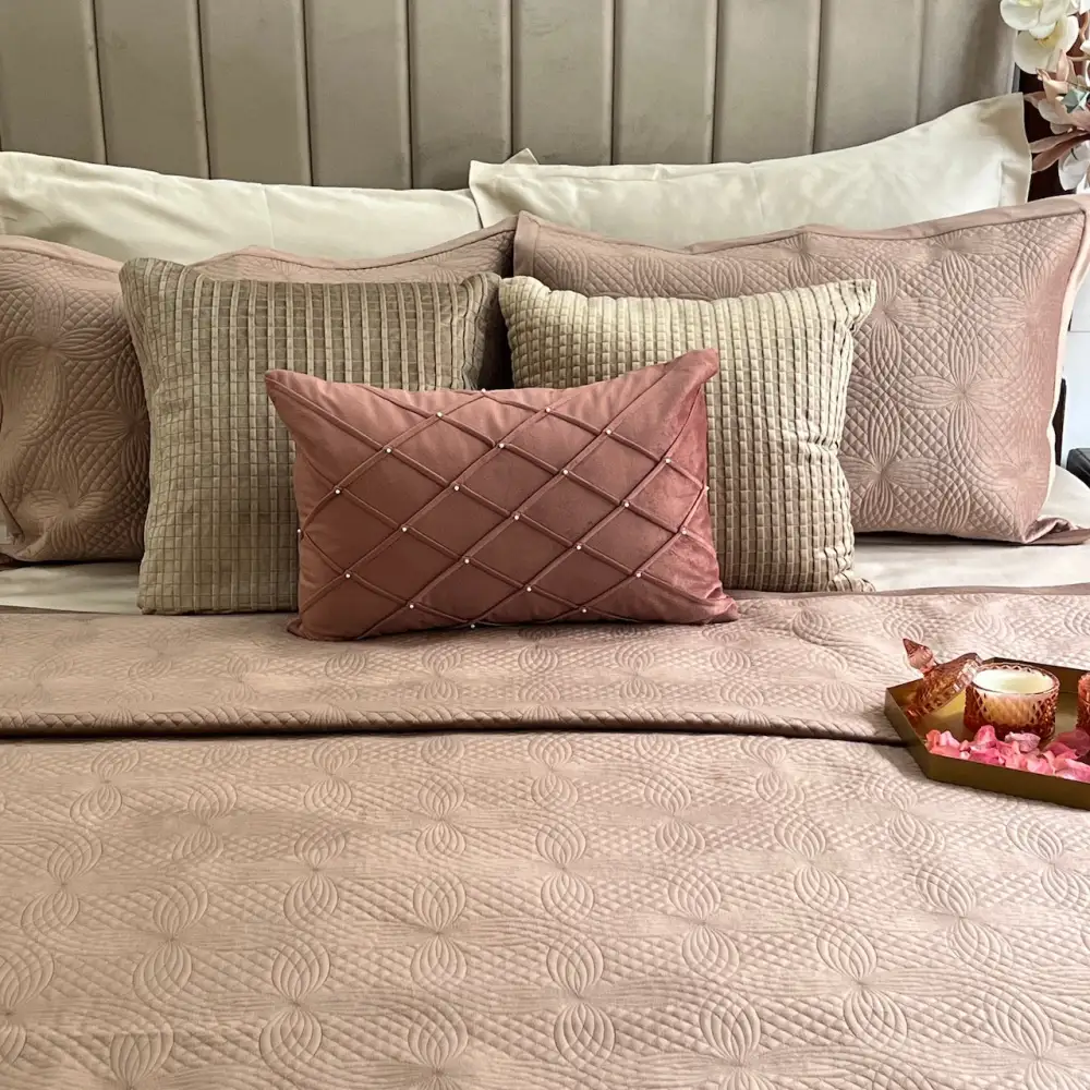 Buff Velvet Bedspread