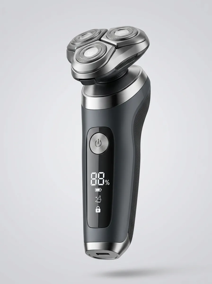 Rotary LED Display Electric Shaver
