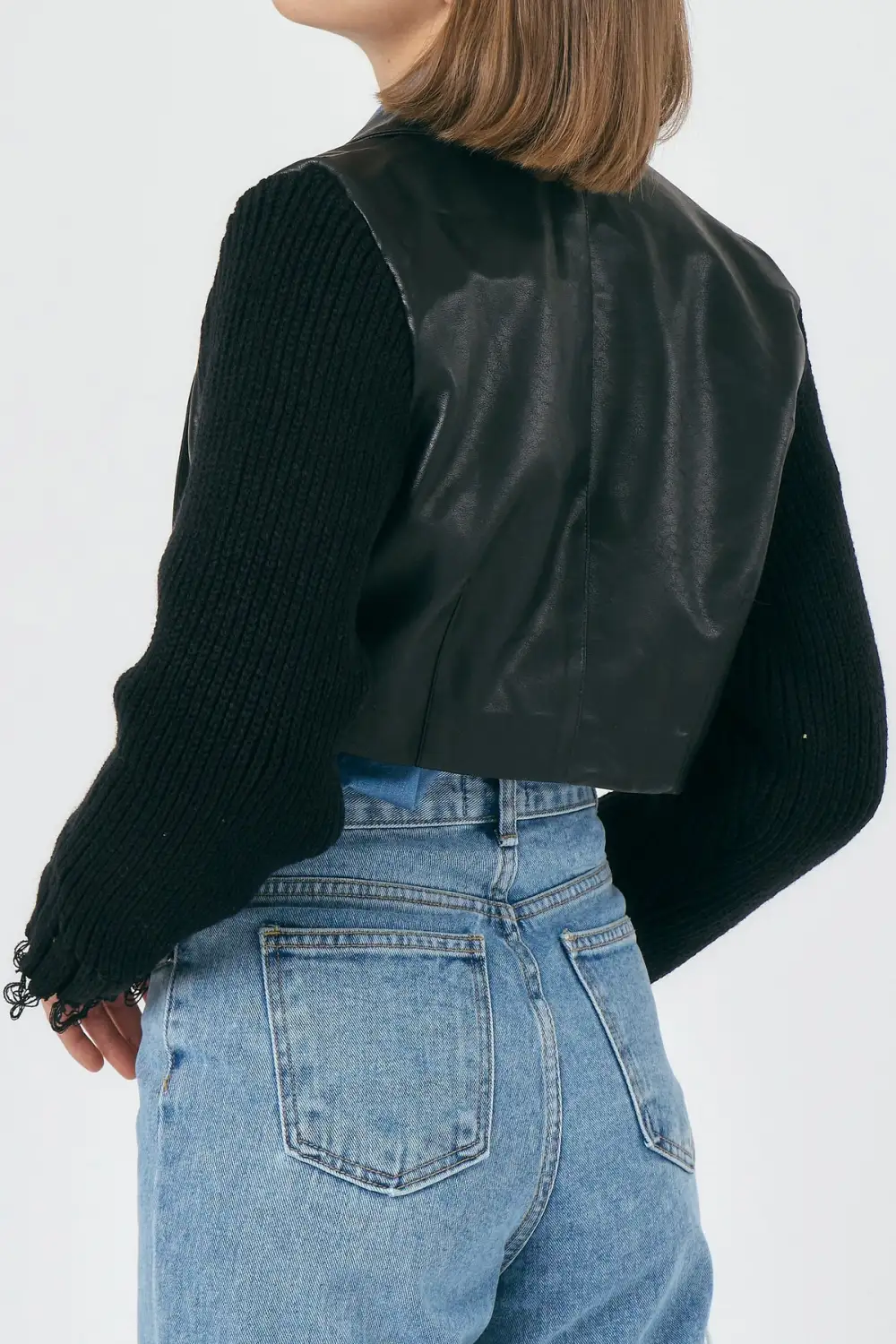 Pleather Cropped Jacket