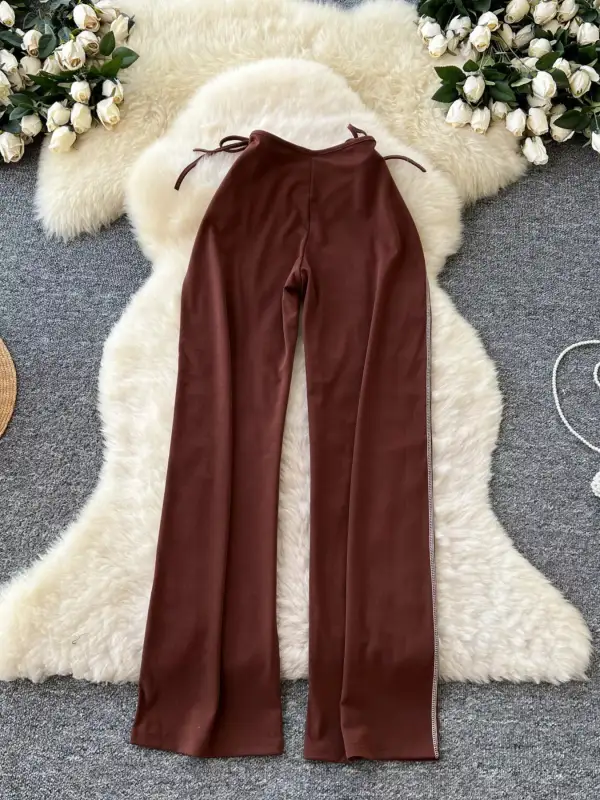 Tie Waist Wide Leg Pants