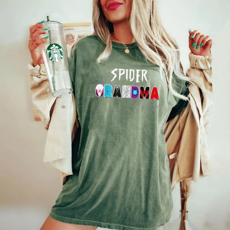 Spider Grandma Matching Family Birthday Party Women's Oversized Comfort T-Shirt