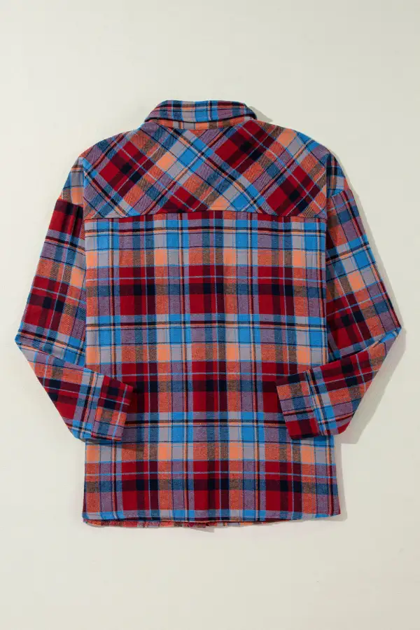 Plaid Relaxed Fit Western Inspired Shirt Blouse