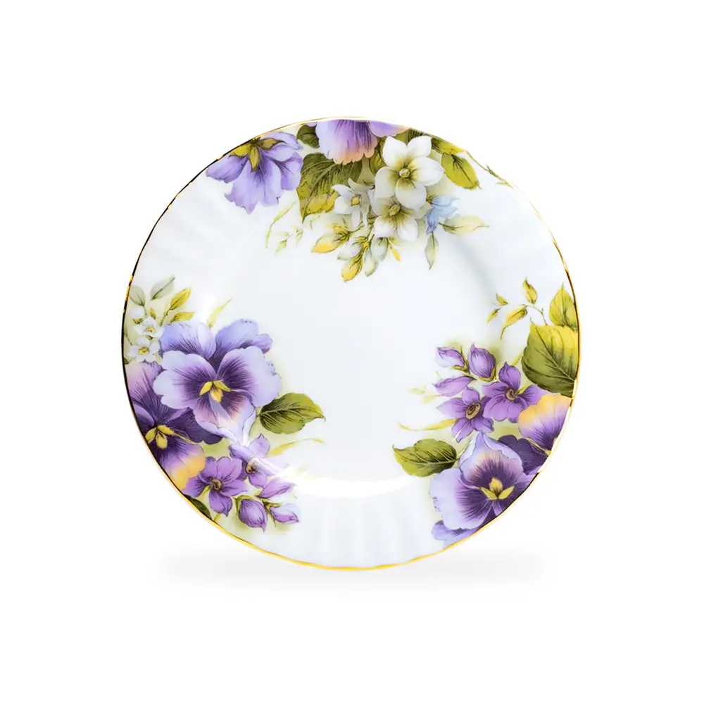 Pansy Bone China Dessert Plate