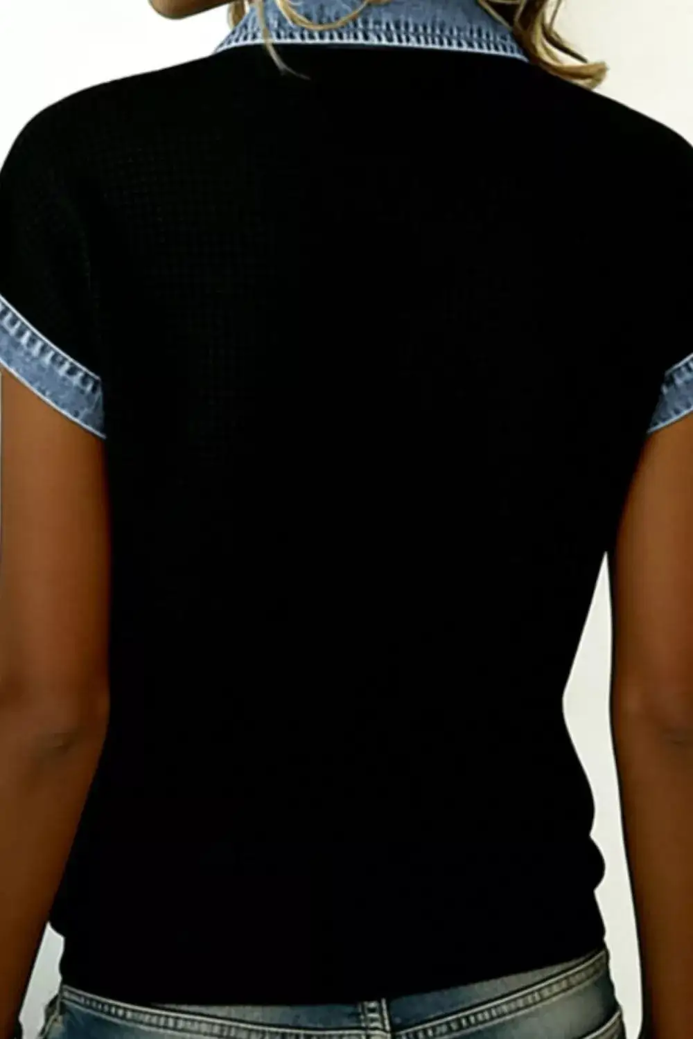 Denim Trim Button Down Shirt
