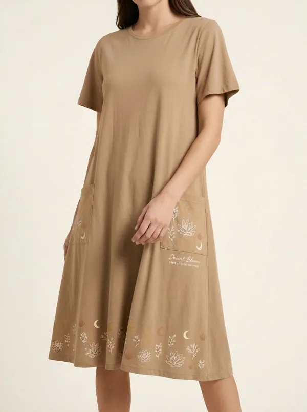 Desert Bloom Botanical Moon Pocket Dress