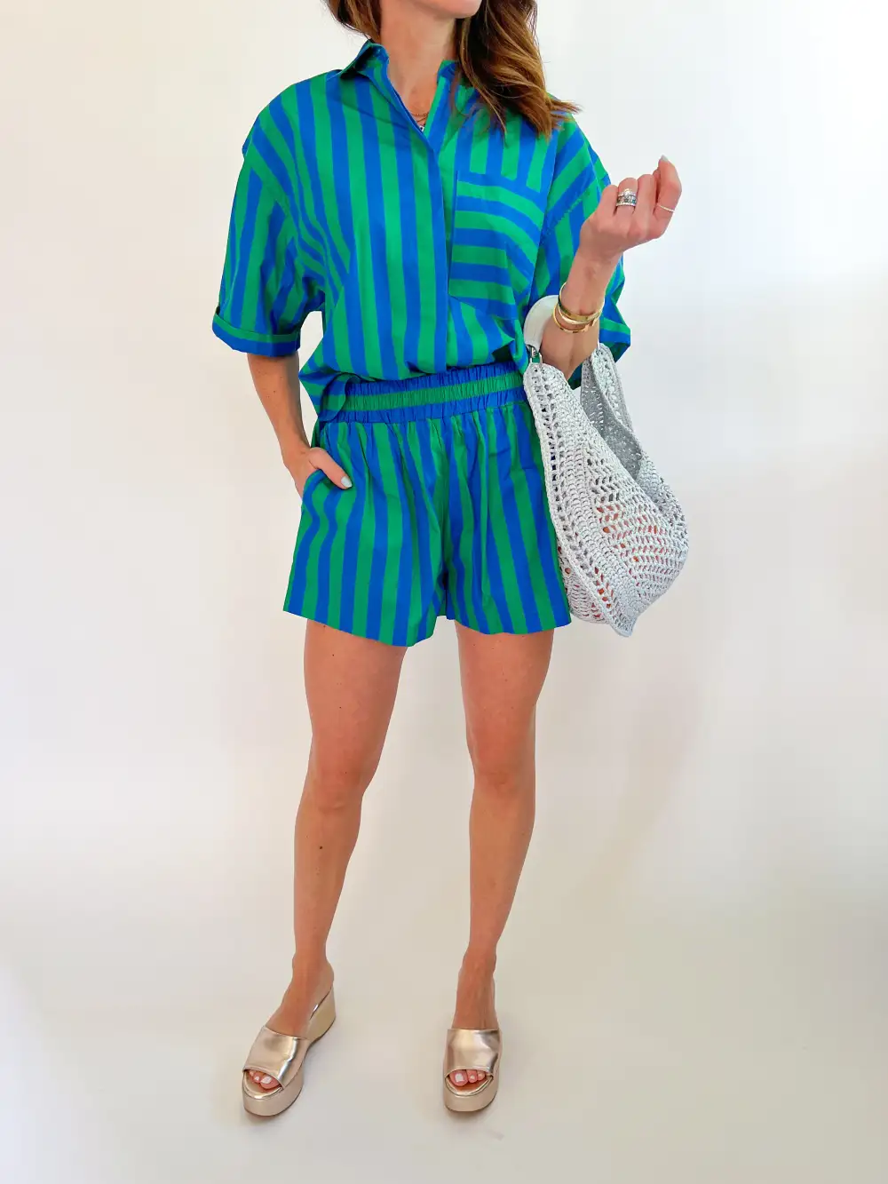 Button Front Collared Button Down Shirt