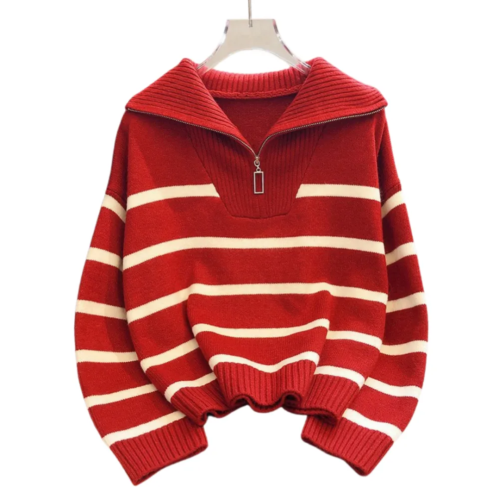 Lounge Ready Half Zip Zip Neck Knit Sweater