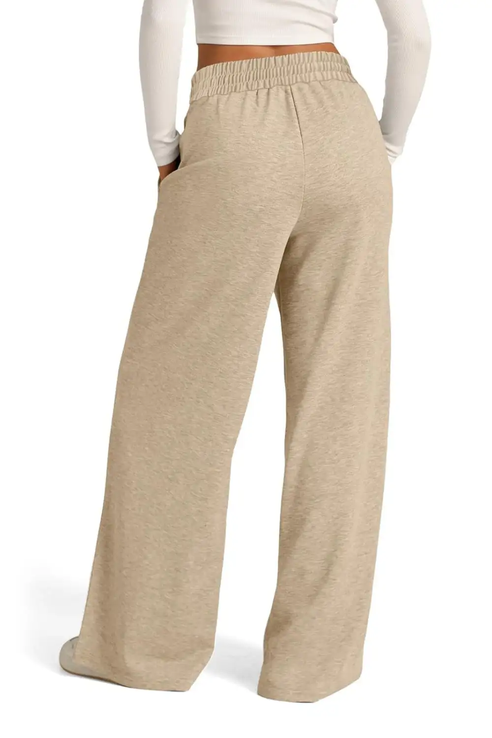 Relaxed Drawstring Elastic Waist Wide Leg Pants