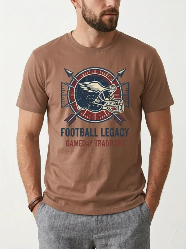 Men's American Football Legacy Helmet Arrows Printed T-Shirt