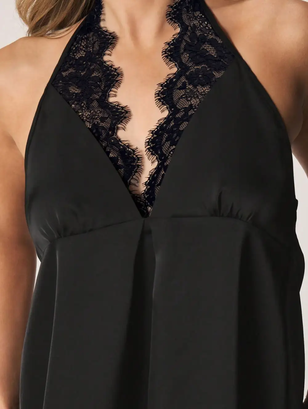 Halter Backless Slip Mini Dress