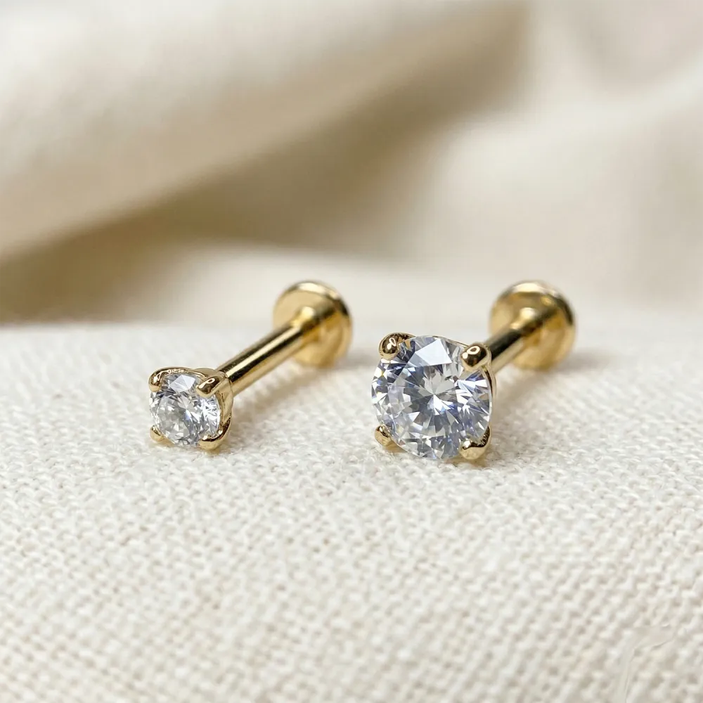 Crystal Prong-Set Threadless Stud