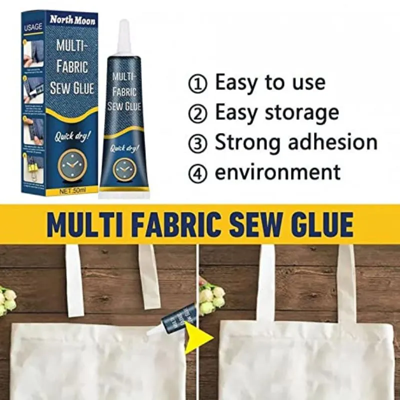 Multi-fabric Sew Glue 50ml Quick Drying Cloth Fabric Repair Glue Liquid | Ultra-Stick Fabric Glue for Clothing