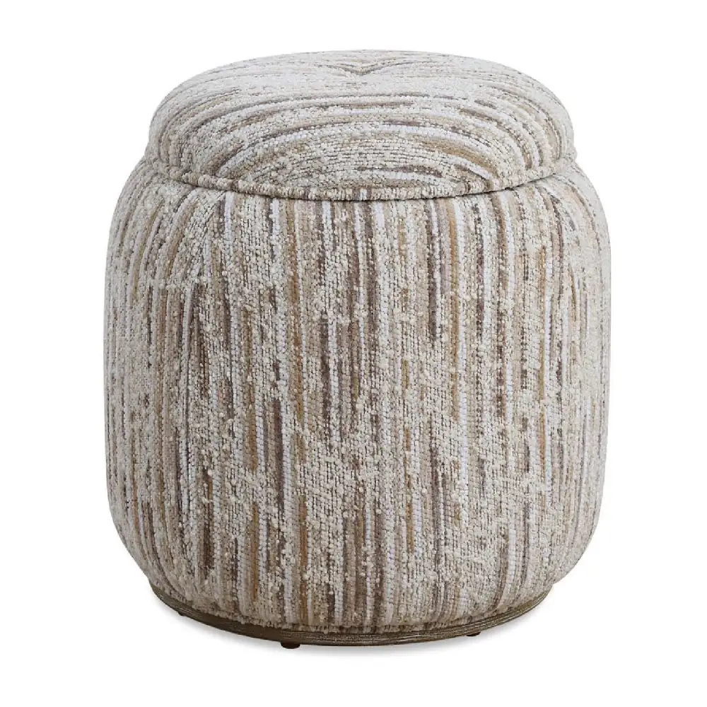Slubbed Boucle Storage Ottoman