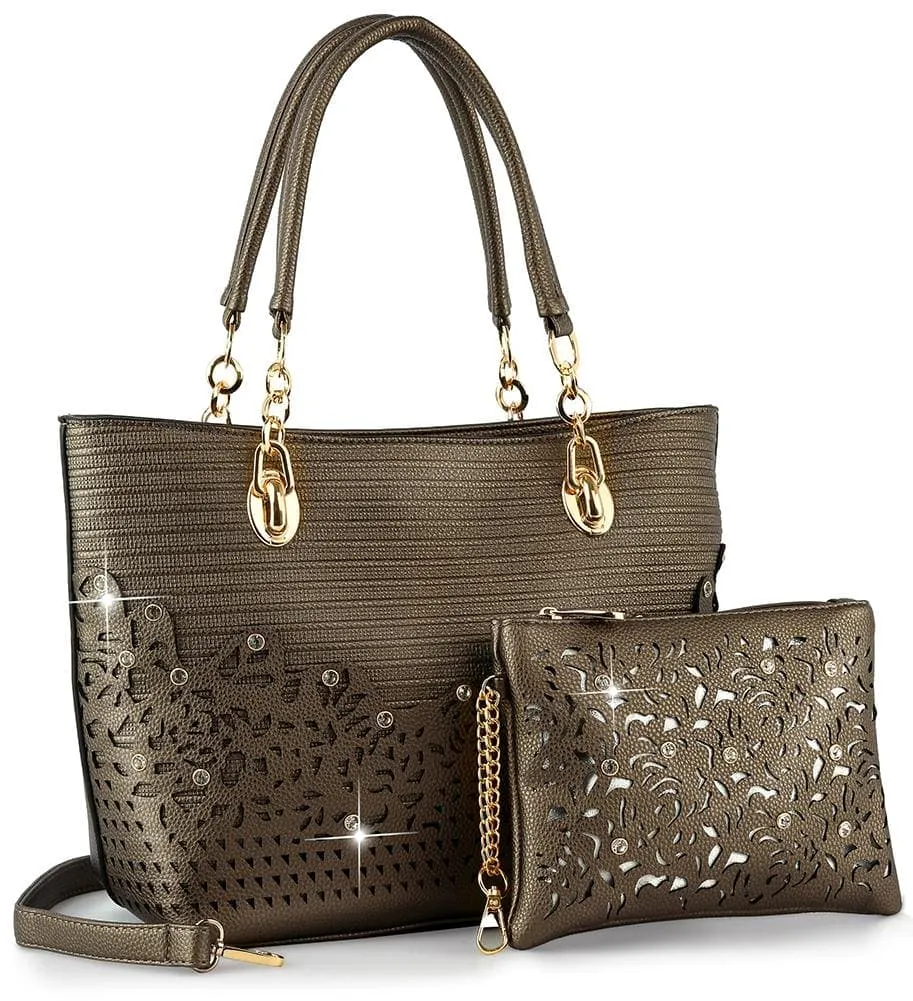 Rhinestone Accent Accented Set Tote Bag
