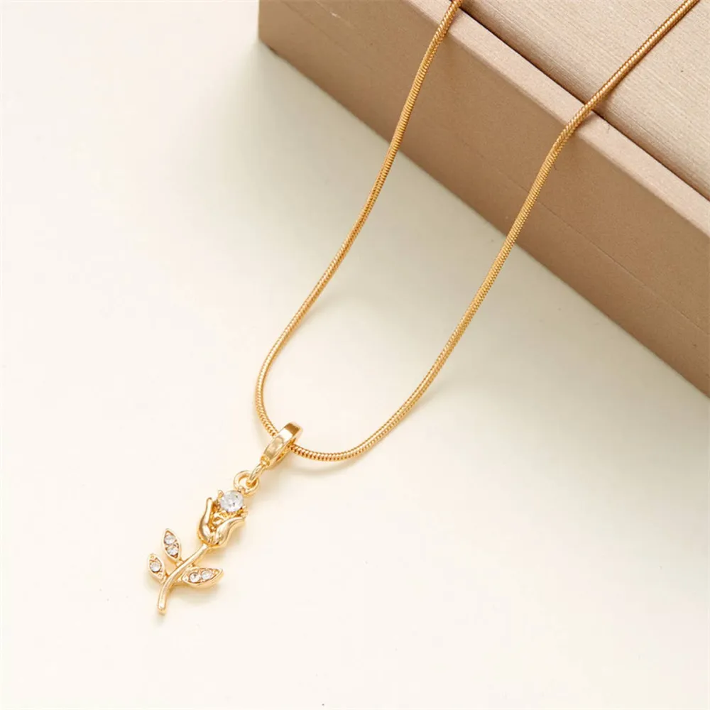 Rhinestone Floral Necklace
