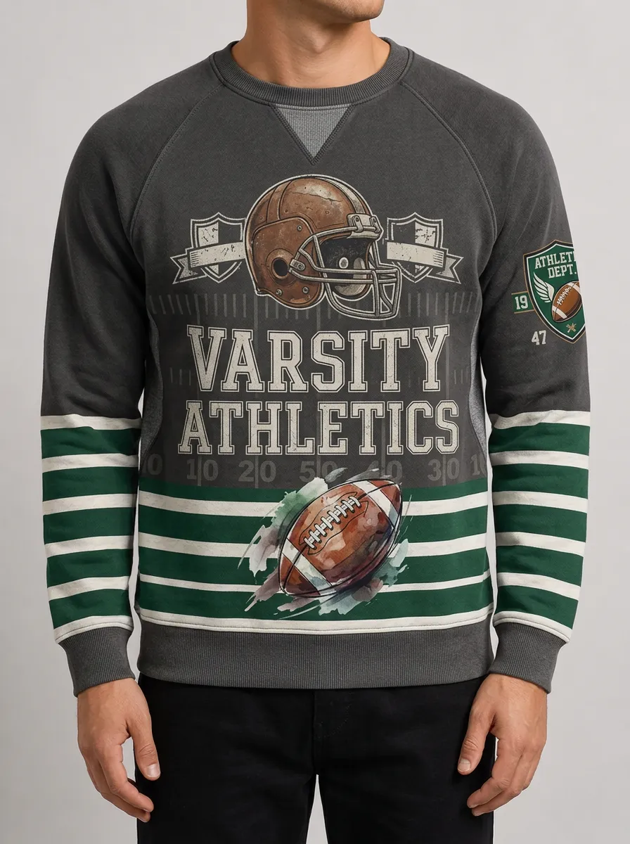Men's Snap Heritage Football Graphic Long Sleeve T-Shirt