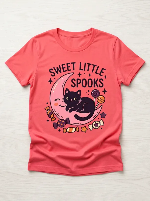 Cat Cat Halloween Graphic T-Shirt