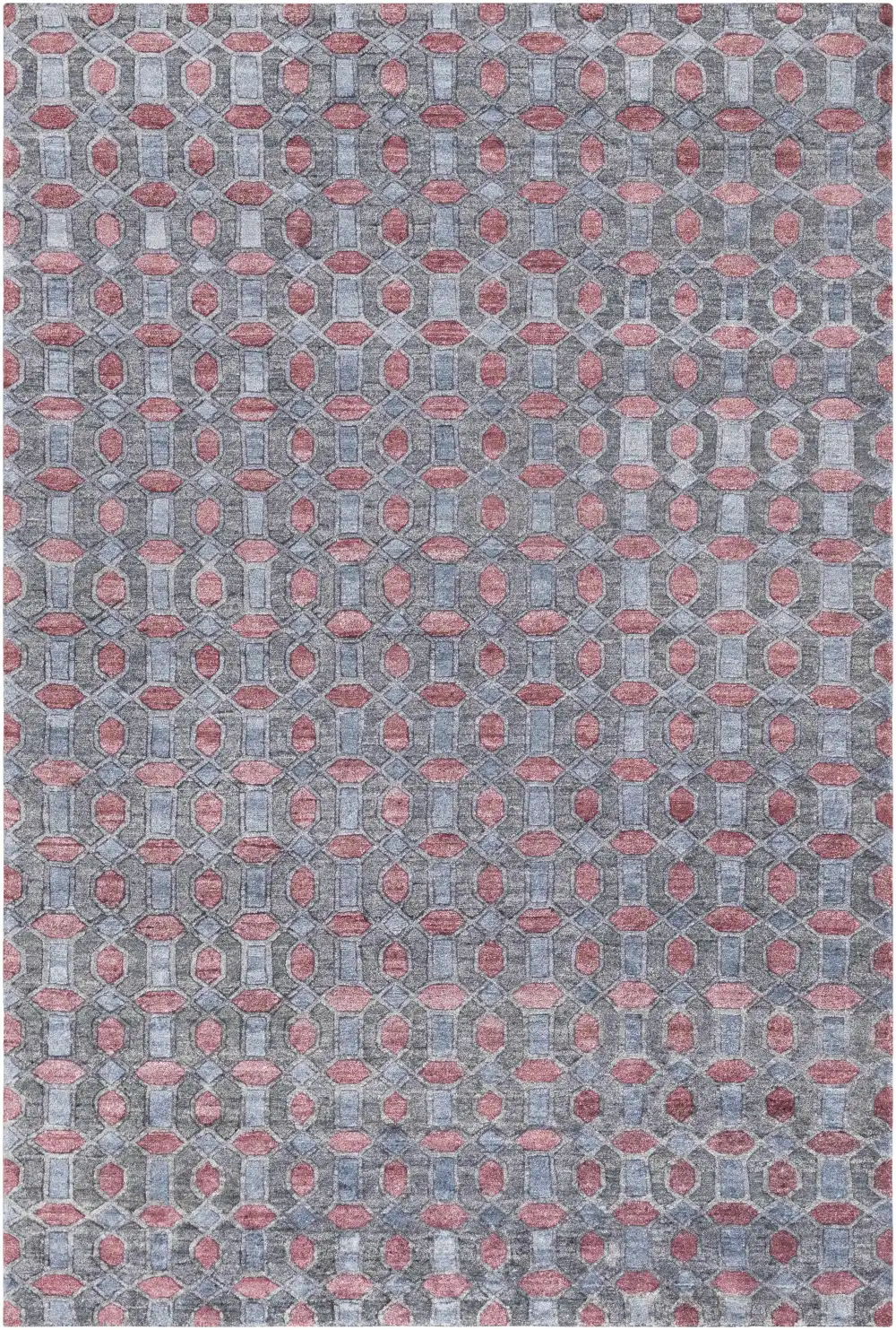 Textured Contemporary Hand Knotted Area Rug