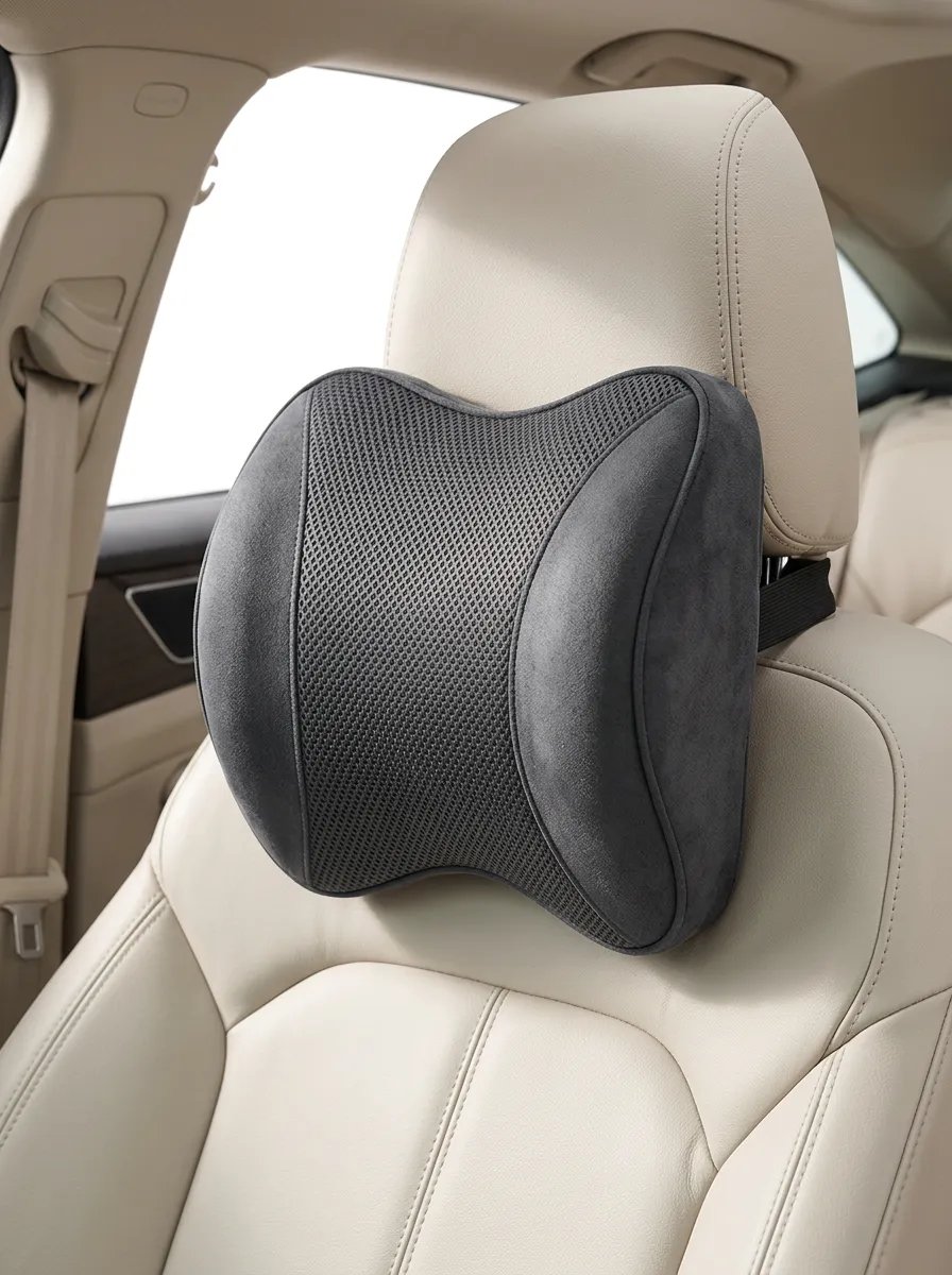 Ergonomic Mesh Suede-Texture Car Support Pillow