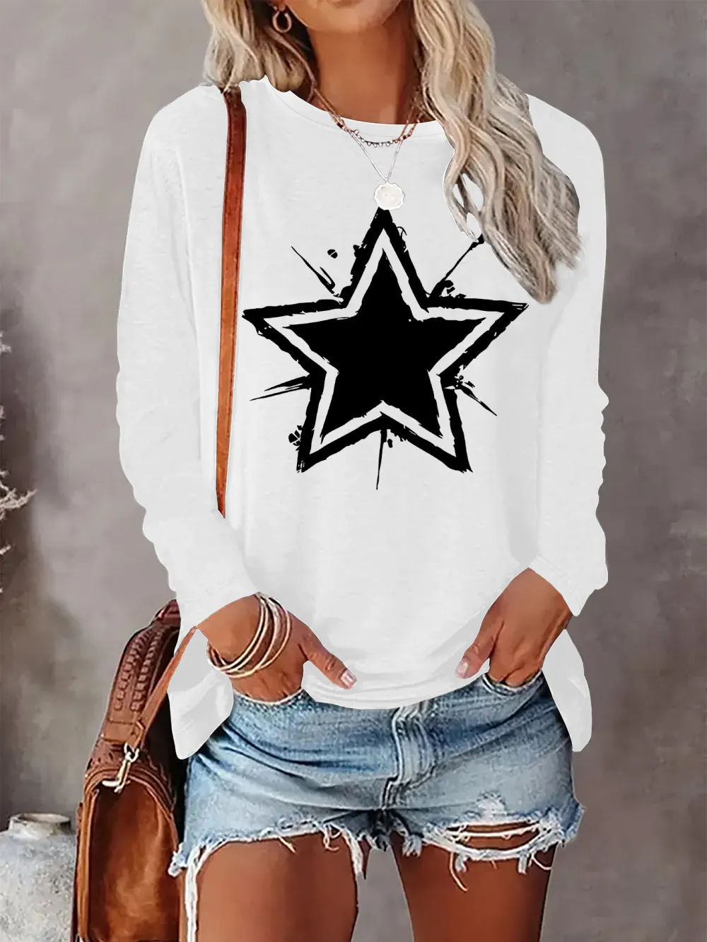 Star Graphic Long Sleeve T-Shirt