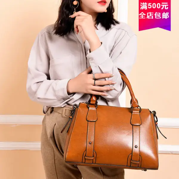 Structured Leather Crossbody Bag