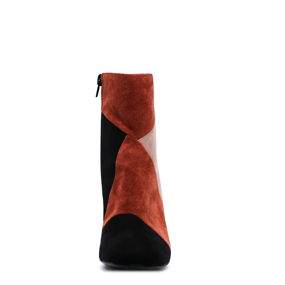 Patchwork Suede Ankle Boots