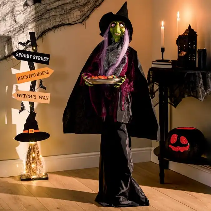 Animated Spooky Witch Decoration