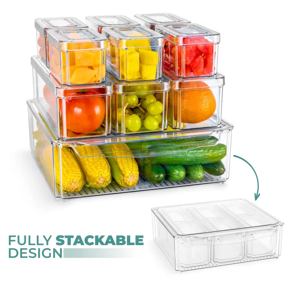 Stackable Food Storage Bins With Lids Pack