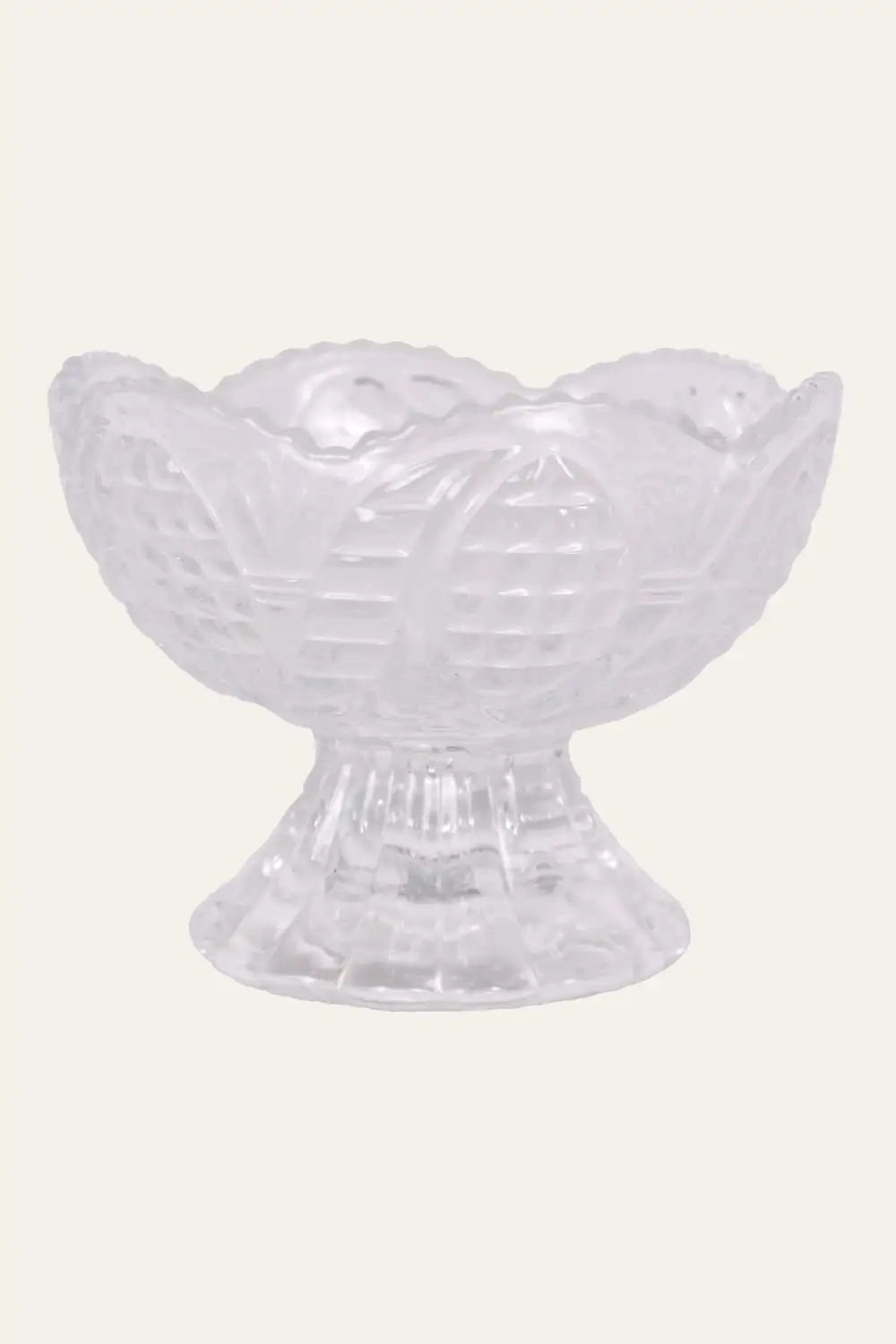 Fluted Pedestal Glass Serving Bowl
