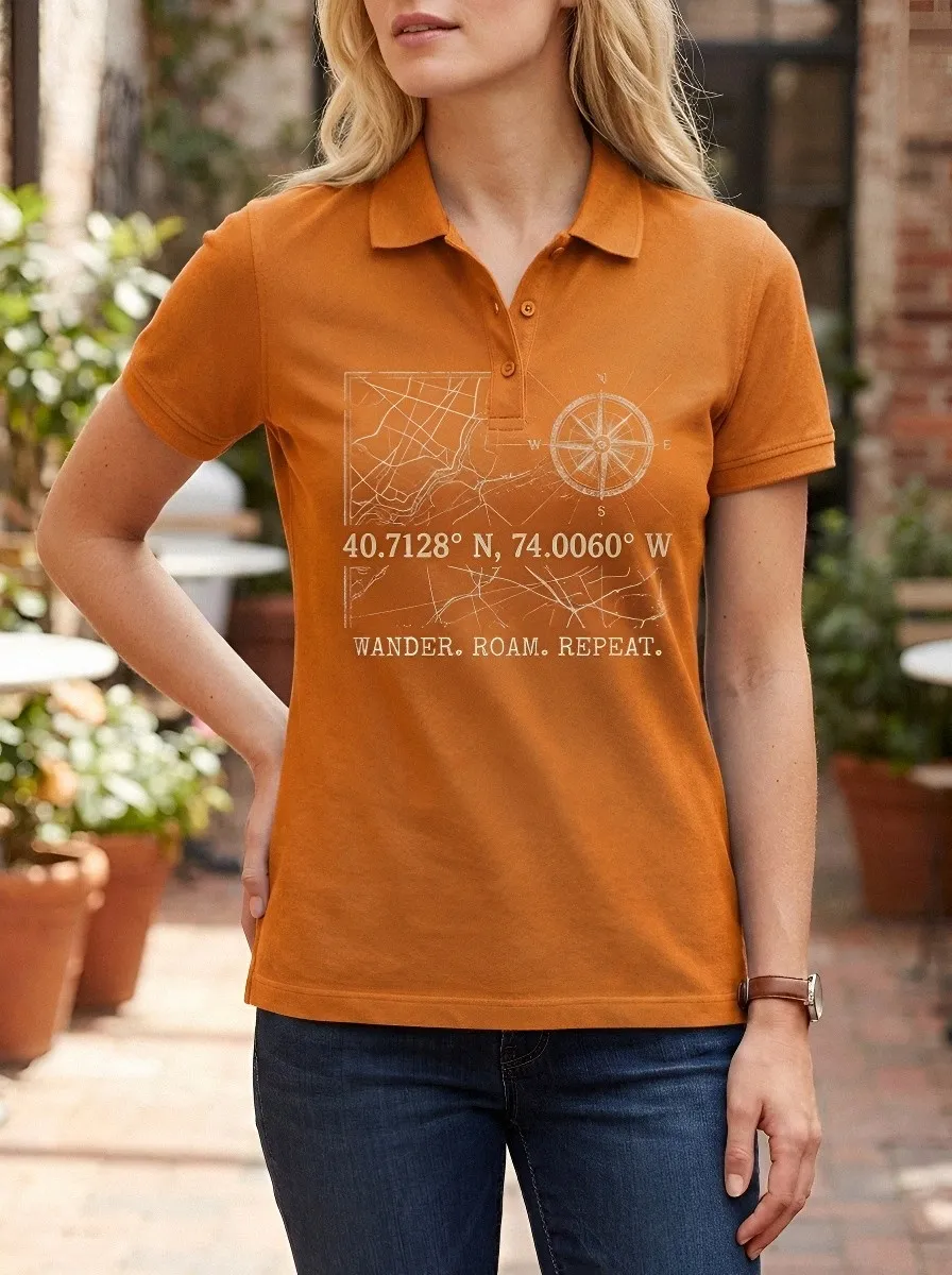 Travel Compass Map Casual Shirt