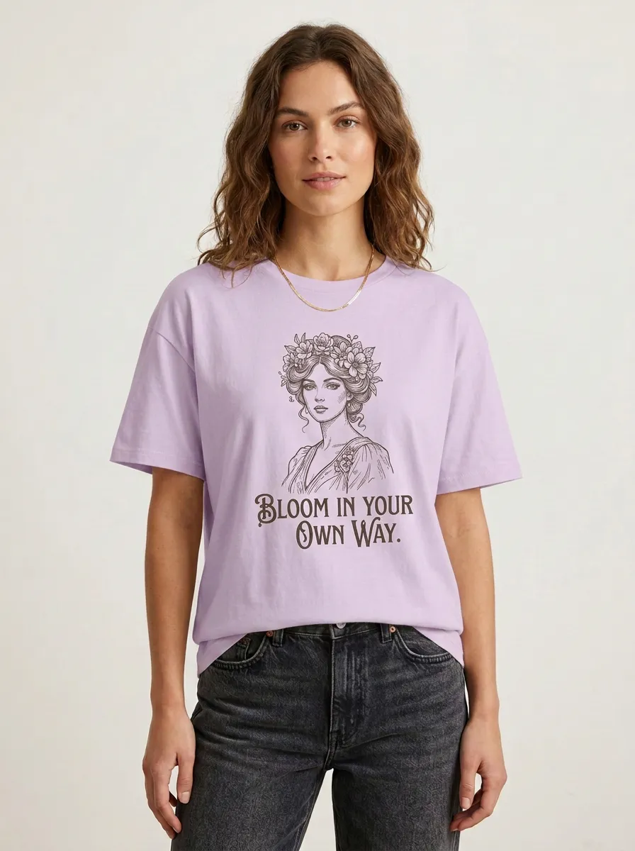 Floral Girl Bloom In Your Own Way T-Shirt