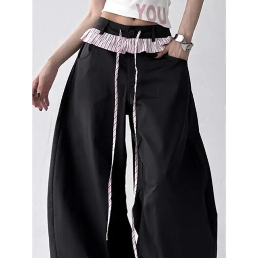 Everyday Wide Leg Drawstring Casual Pants