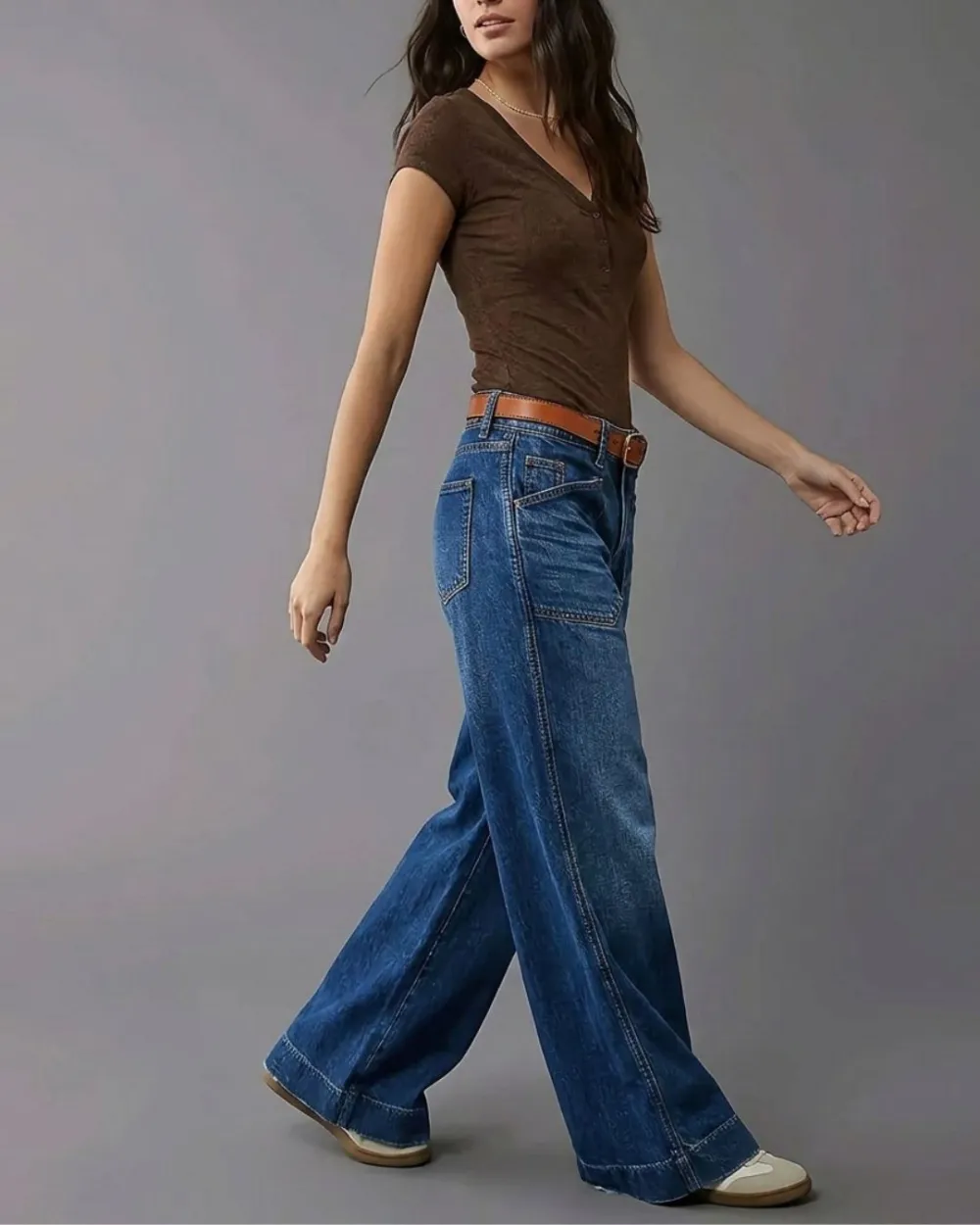 Casual Wide-Leg Straight Jeans