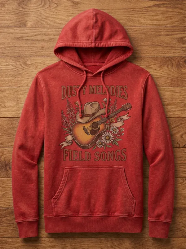 Country-Road Guitar Cowboy Country Music Graphic Hoodie