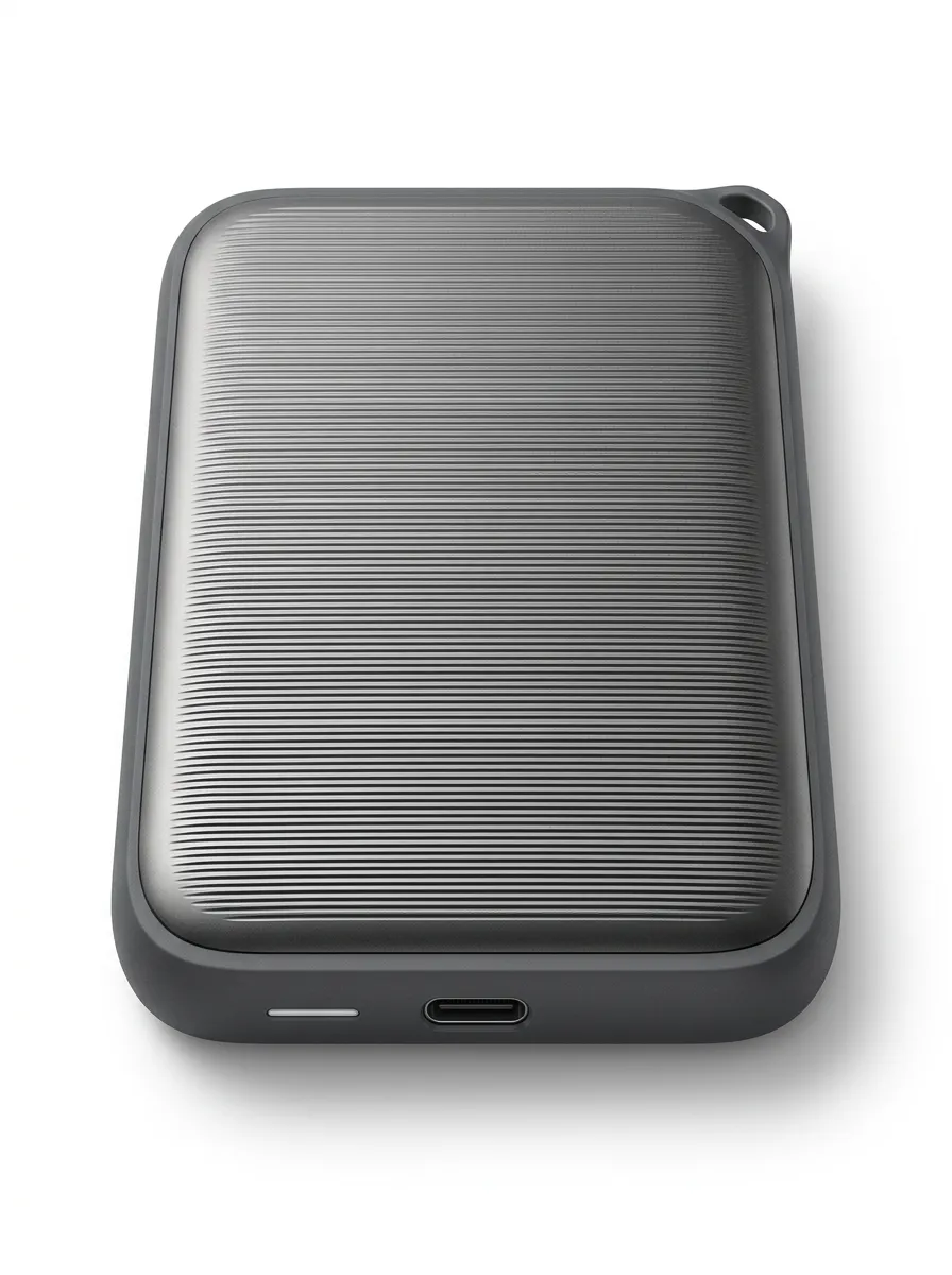 Portable External Solid State Drive Striped Texture