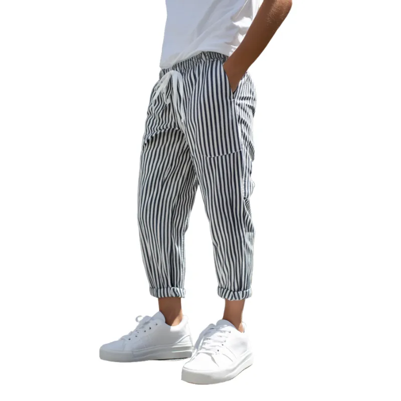 Textured Cotton Pants
