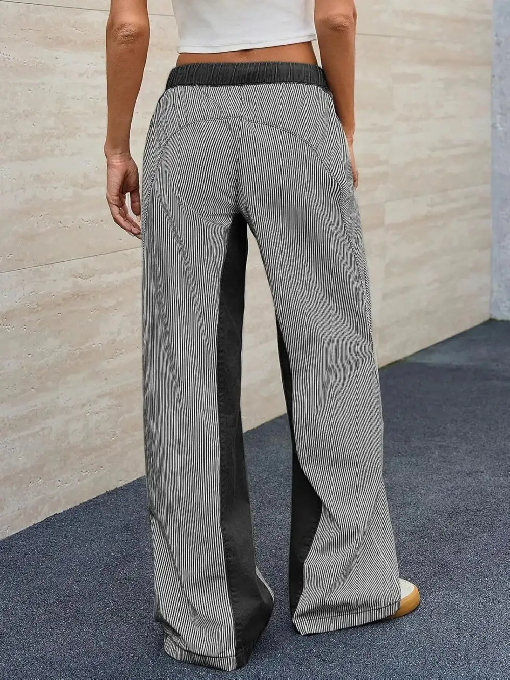 Subtle Texture Flowing Denim Jeans