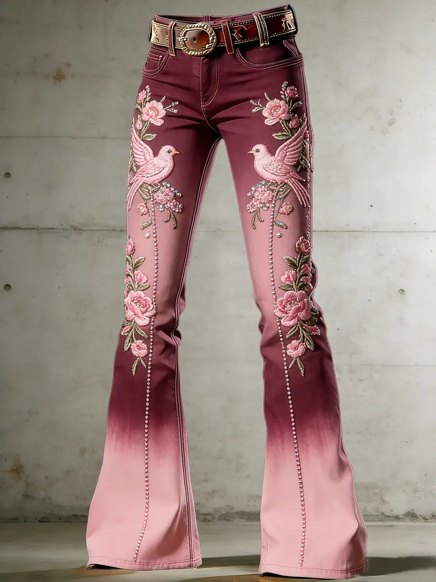 Women's Floral Casual Long Pants