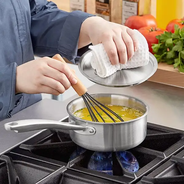 Tri Ply Stainless Steel Sauce Pan Butter Warmer with Cover