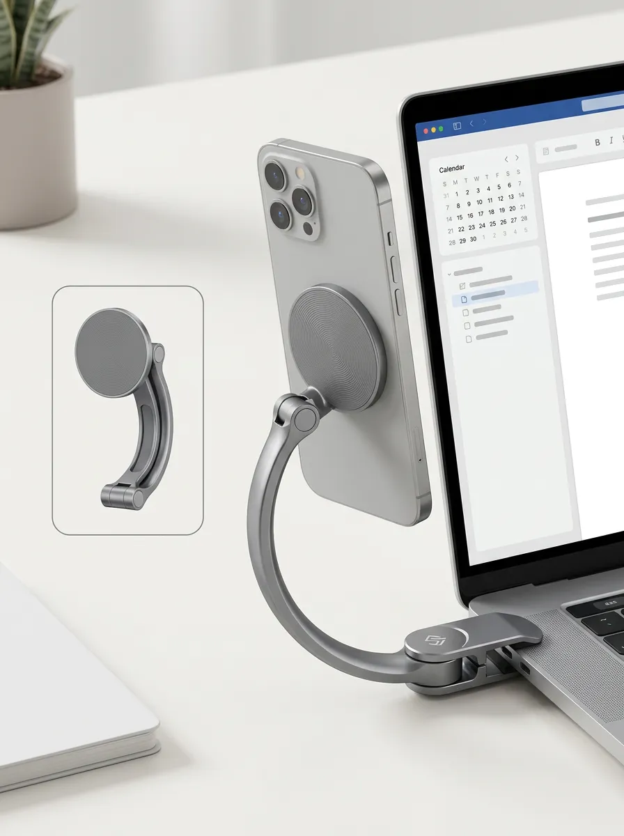Magnetic Foldable Laptop Phone Mount