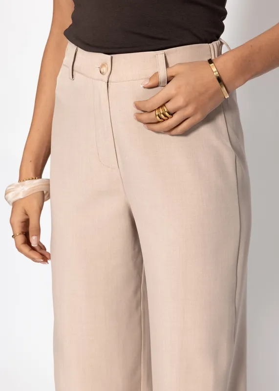 Beige Straight Everyday Pants