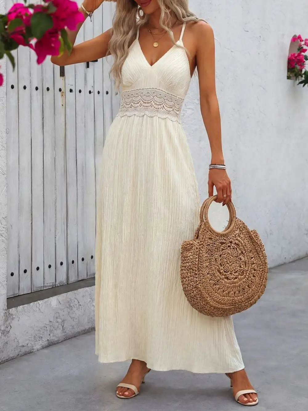 Relaxed V Neck Maxi Dress
