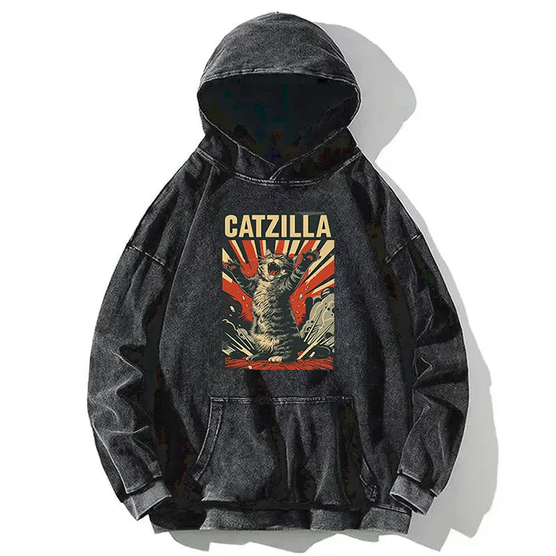Catzilla Roaring Washed Hoodie