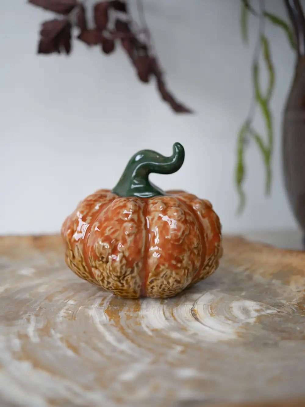 Stoneware Knobbly Pumpkin Ornament