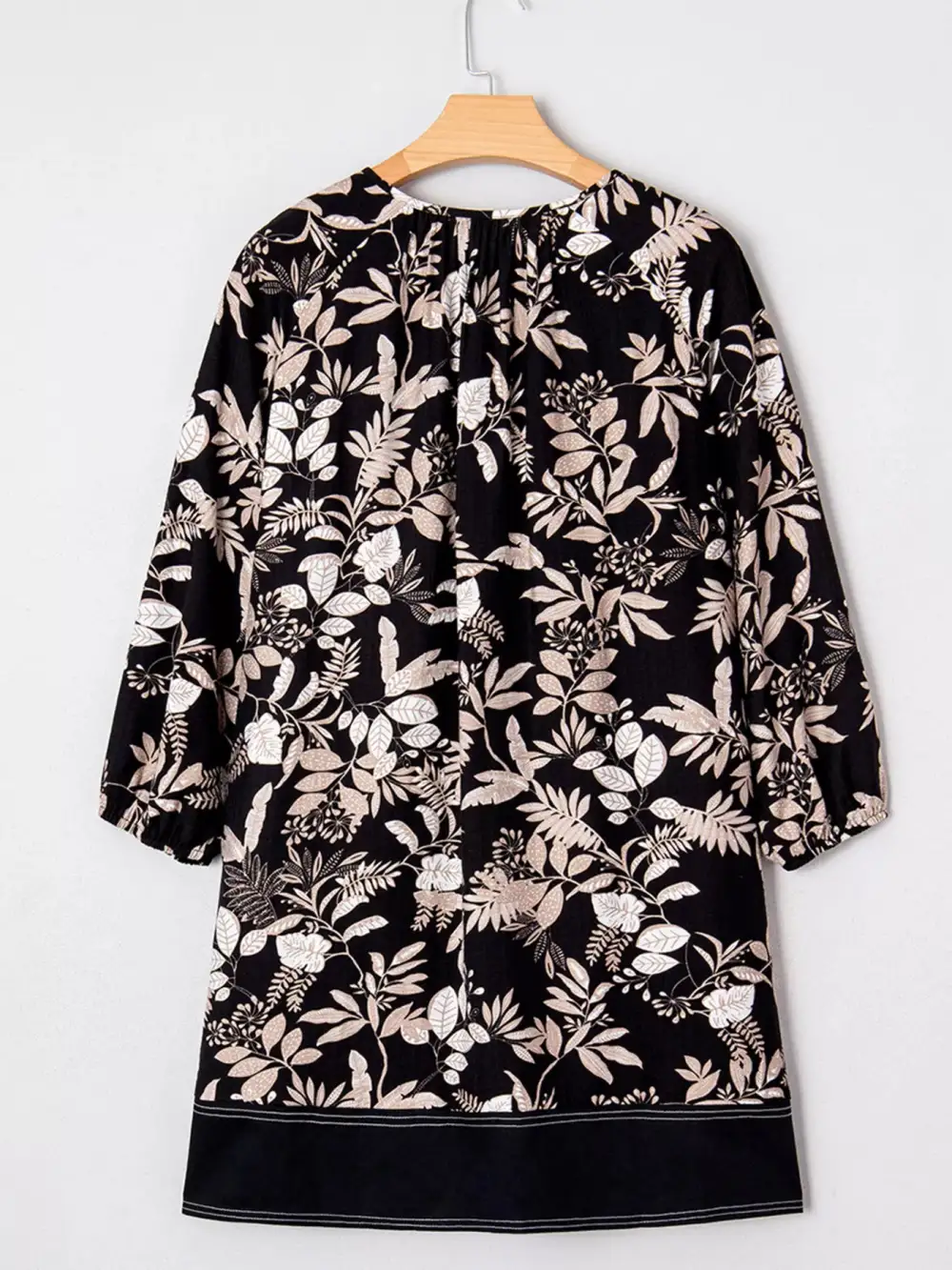 Printed Split Neck Mini Dress