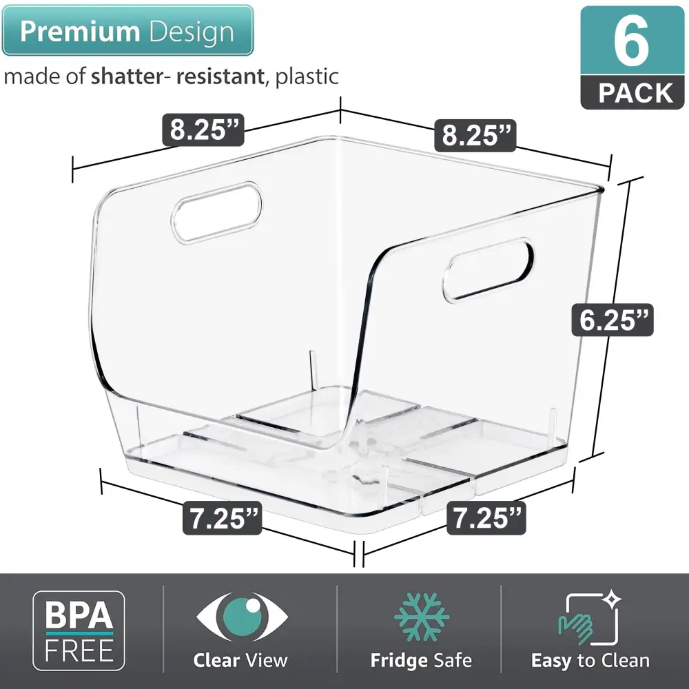 Open Front Storage Bins Square
