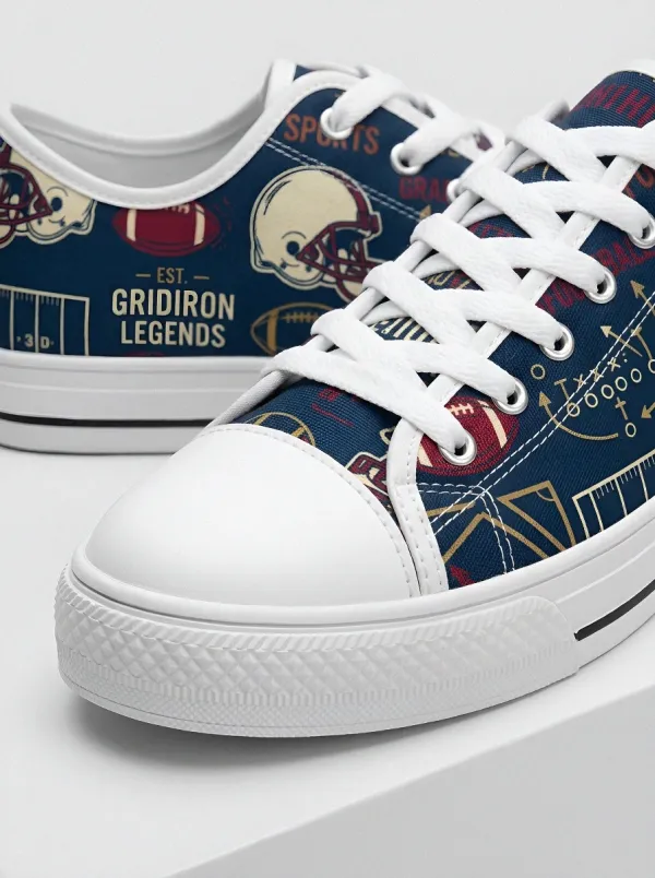 Men's Football Fan Gridiron Legends Helmet Printed Sneakers