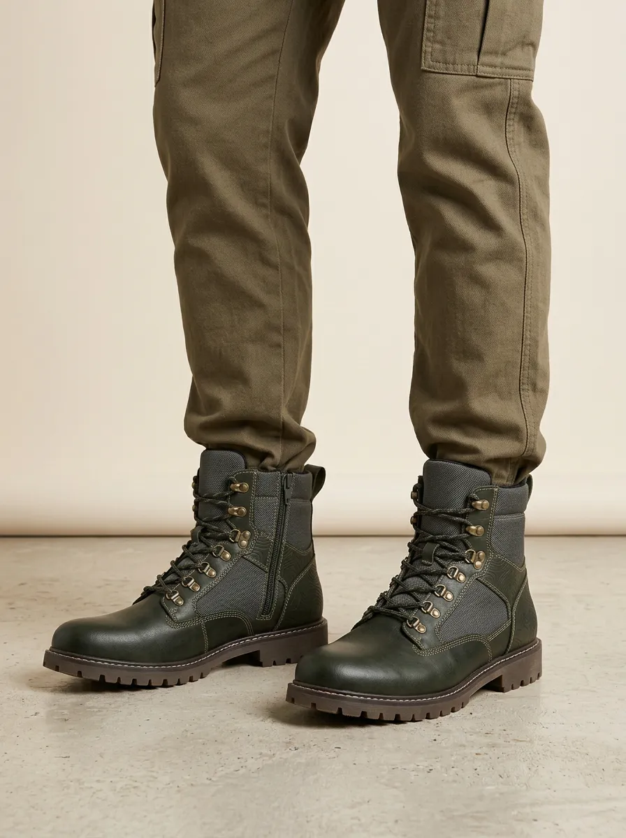 Unisex Everyday Outdoor Adventure Topographic Pattern Print Work Boots