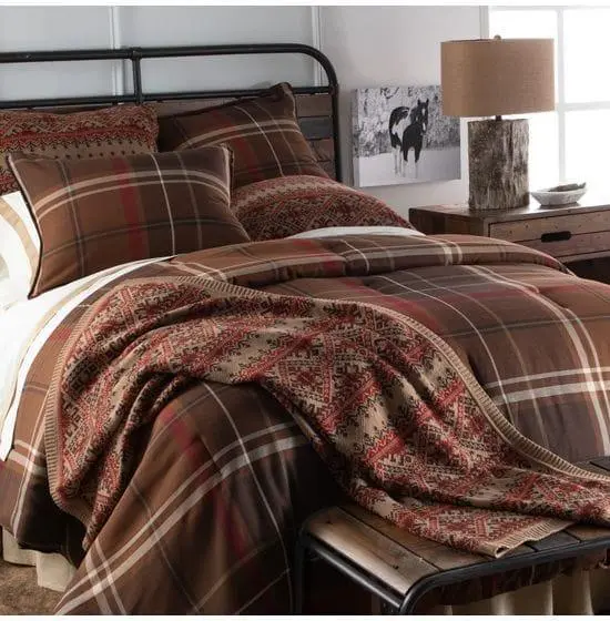 Plaid Pine Motif Bedding Set