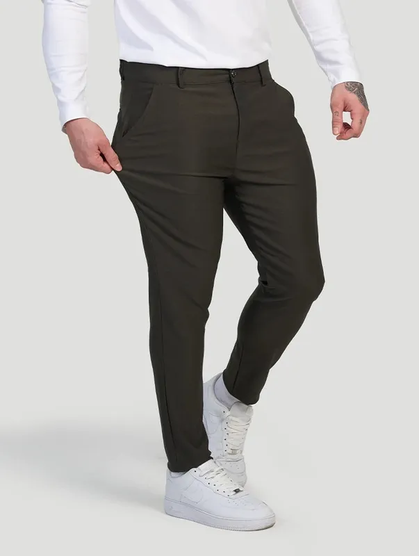 Black Olive Stretch Pants